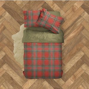 Bedsheets Printed Set Christmas Plaid Queen Size