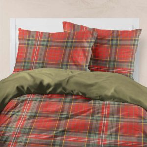 Bedsheets Printed Set Christmas Plaid Queen Size