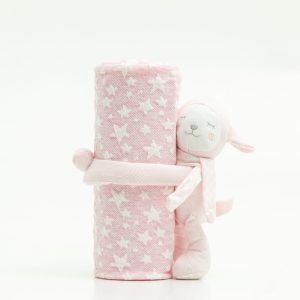 Baby Cradle Blanket Set Toy Sloth Pink