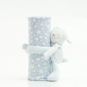 Baby Cradle Blanket Set Toy Sloth Blue