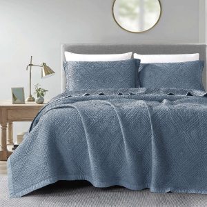 Blanket Jacquard Set Carrara Blue Queen Size