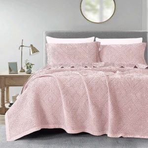 Blanket Jacquard Set Carrara Rose Queen Size