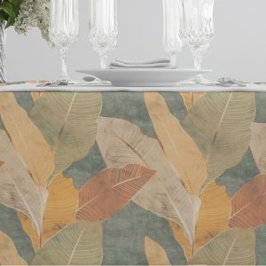 Squared Tablecloth Palm Tree Green