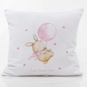 Decorative Cushion Printed Sweet Dreams Baby White-Pink