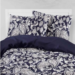Duvet Cover Printed Victorian Blue Queen Size