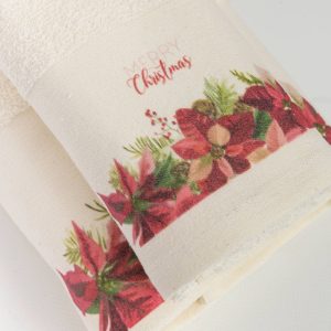 Christmas Towels Set 2Pcs CR-4 Cream