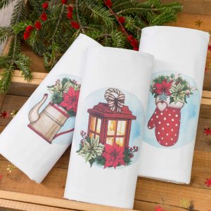Christmas Kitchen Towels Lantern Set 3Pcs