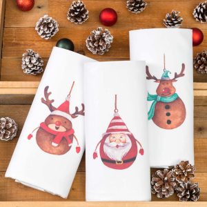 Christmas Kitchen Towels Santa Set 3Pcs