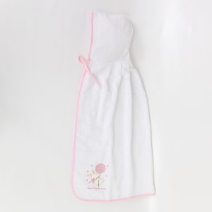 Baby Hooded Towel Sweet Dreams Baby White-Pink
