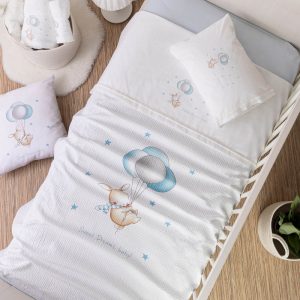 Cotbed Baby Blanket Sweet Dreams Baby White-Blue