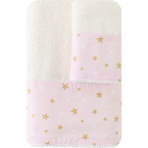 Baby Towels Set 2Pcs Stardust Cream-Pink