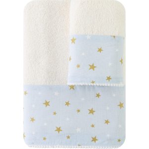 Baby Towels Set 2Pcs Stardust Cream-Blue