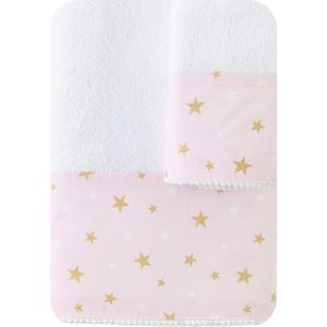 Baby Towels Set 2Pcs Stardust White-Pink
