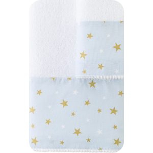 Baby Towels Set 2Pcs Stardust White-Blue