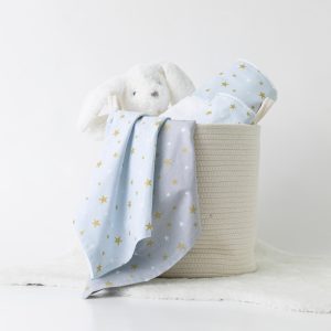 Baby Towels Set 2Pcs Stardust White-Blue