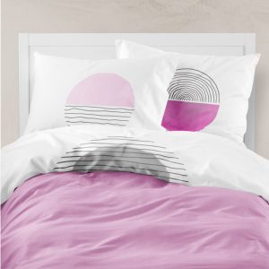 Bedsheet Digital Print Set Three Skies Pink Queen Size