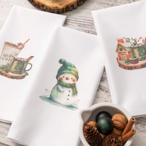 Christmas Kitchen Towels Snowman Set 3Pcs
