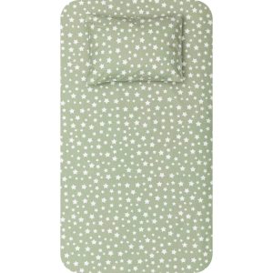 Bedsheet Stars Single Size Olive Green