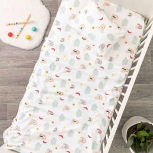 Cotbed Baby Flannel Bedsheets Rainbow Veraman