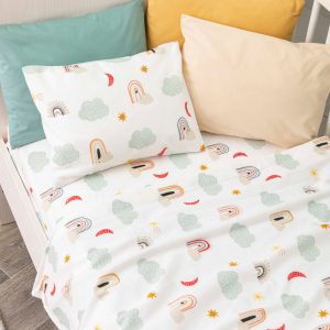 Cotbed Baby Flannel Bedsheets Rainbow Veraman